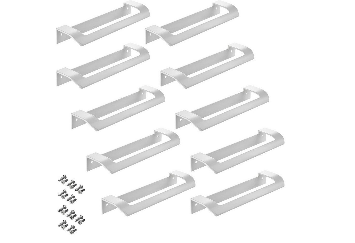 SO-TECH® Möbelgriff LYS Bohrlochabstand (BA) 160 mm Schrankgriff Schubladengriff (Spar-Set, 10-St), Griff passend für Schiebe- oder Falttüren, Weiß matt von SO-TECH®