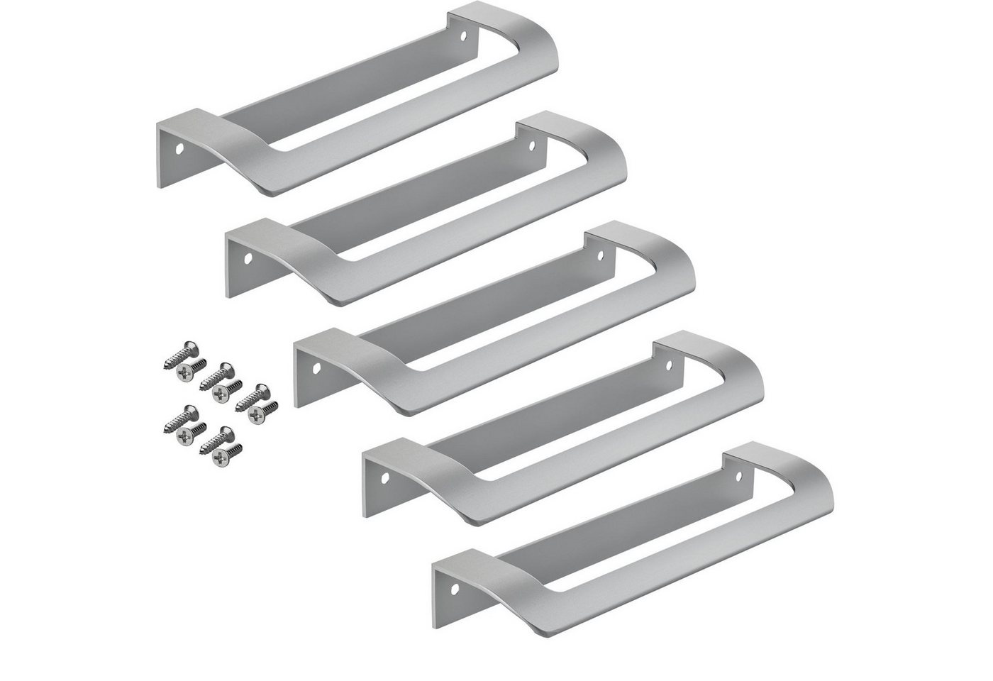 SO-TECH® Möbelgriff LYS Bohrlochabstand (BA) 160 mm Schrankgriff Schubladengriff (Spar-Set, 5-St), Griff passend für Schiebe- oder Falttüren, Chrom matt von SO-TECH®