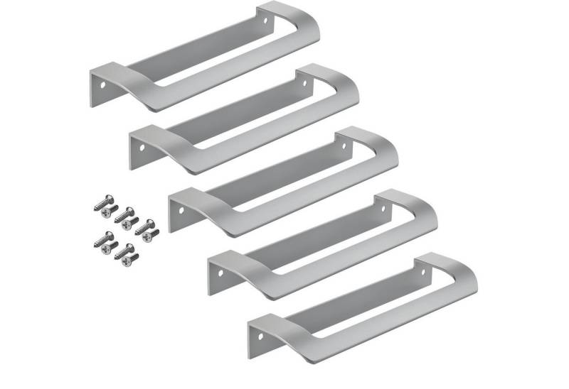 SO-TECH® Möbelgriff LYS Bohrlochabstand (BA) 160 mm Schrankgriff Schubladengriff (Spar-Set, 5-St), Griff passend für Schiebe- oder Falttüren, Chrom matt von SO-TECH®