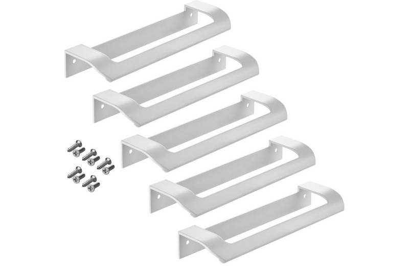 SO-TECH® Möbelgriff LYS Bohrlochabstand (BA) 160 mm Schrankgriff Schubladengriff (Spar-Set, 5-St), Griff passend für Schiebe- oder Falttüren, Weiß matt von SO-TECH®