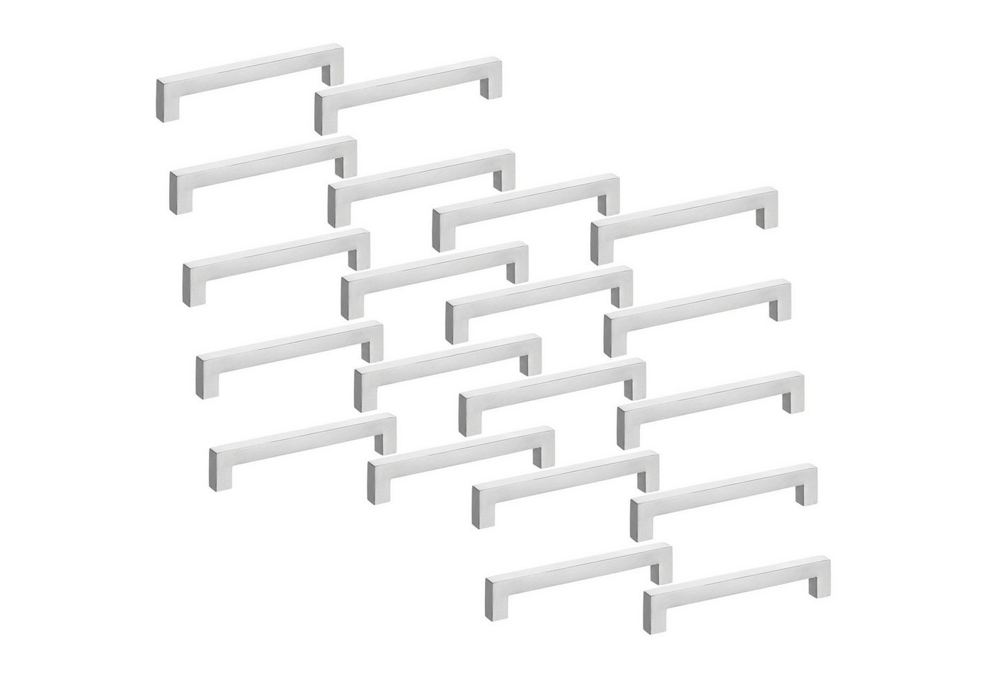 SO-TECH® Möbelgriff Schrankgriff FormLine EDGE Lochabstand 160 mm echt Edelstahl (20-St), 175 x 35mm, Vierkantrohr 15 x 15mm - inkl. Schrauben von SO-TECH®
