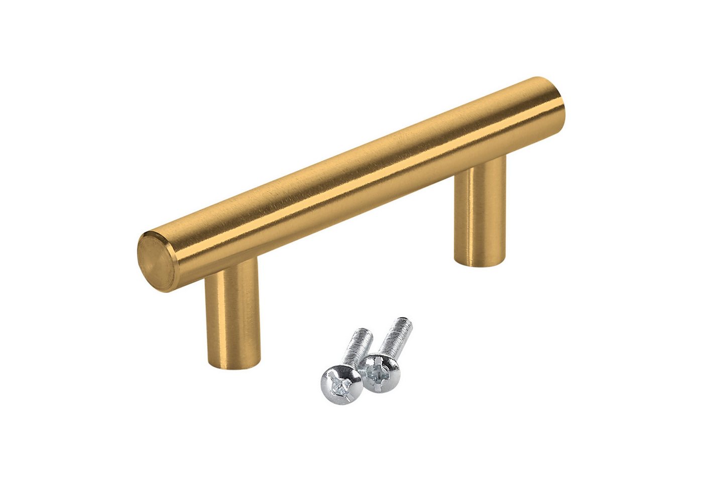 SO-TECH® Möbelgriff Stangengriff G17 echt Edelstahlrohr Ø 12 mm inkl. Schrauben (20-St), Goldfarbig galvanisiert, Bohrlochabstand 64 mm, Schrankgriff von SO-TECH®