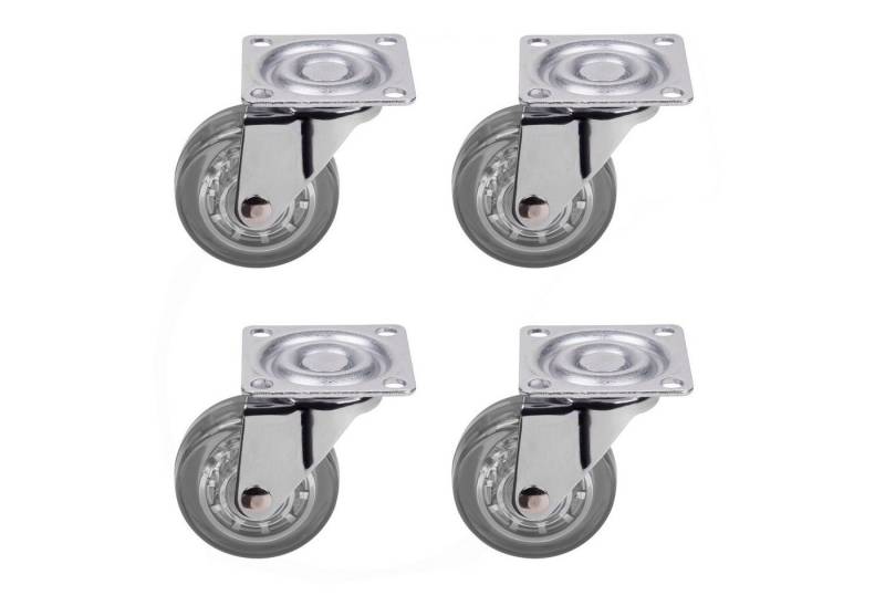 SO-TECH® Möbelrolle Transportrolle Lenkrolle 4er Set transparent Ø 50 mm von SO-TECH®