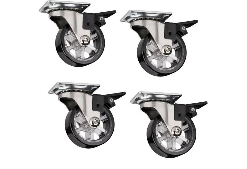 SO-TECH® Möbelrolle RAPID Design Lenkrolle, (4-St), Ø 50 mm schwarz mit Bremse (Feststeller), 4 Stück von SO-TECH®