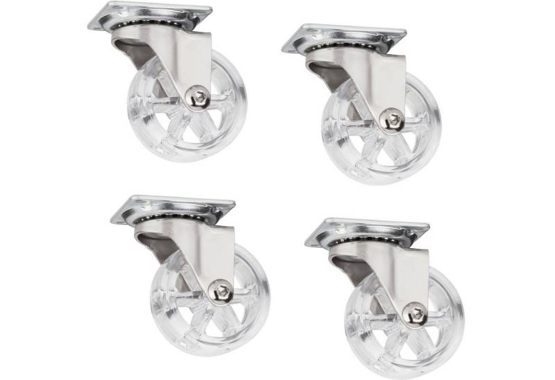 SO-TECH® Möbelrolle RAPID Design Lenkrolle, (4-St), Ø 50 mm transparent ohne Bremse (Feststeller), 4 Stück von SO-TECH®