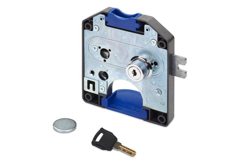 SO-TECH® Möbelschloss Münzschloss 110 x 125 x 18 mm für 1 € Münzen Pfandschloss (1-tlg), Münzpfandschloss Spindschloss von SO-TECH®