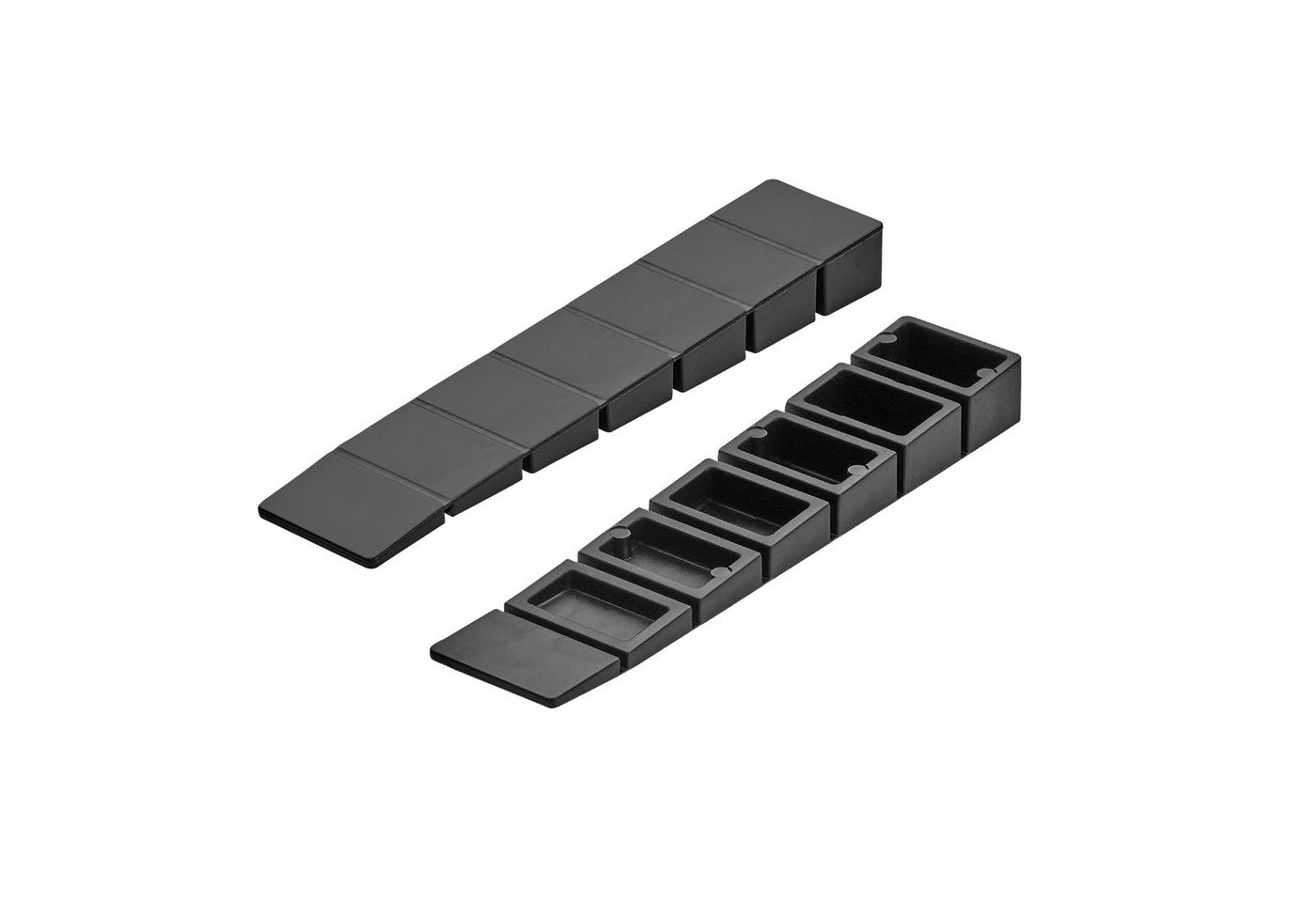 SO-TECH® Montagekeil Möbelkeile zum Ausgleich 1,2 - 7,5 mm Höhenunterschied, (100-St), Unterlegkeile mit Sollbruchstellen, Kunststoff, schwarz von SO-TECH®