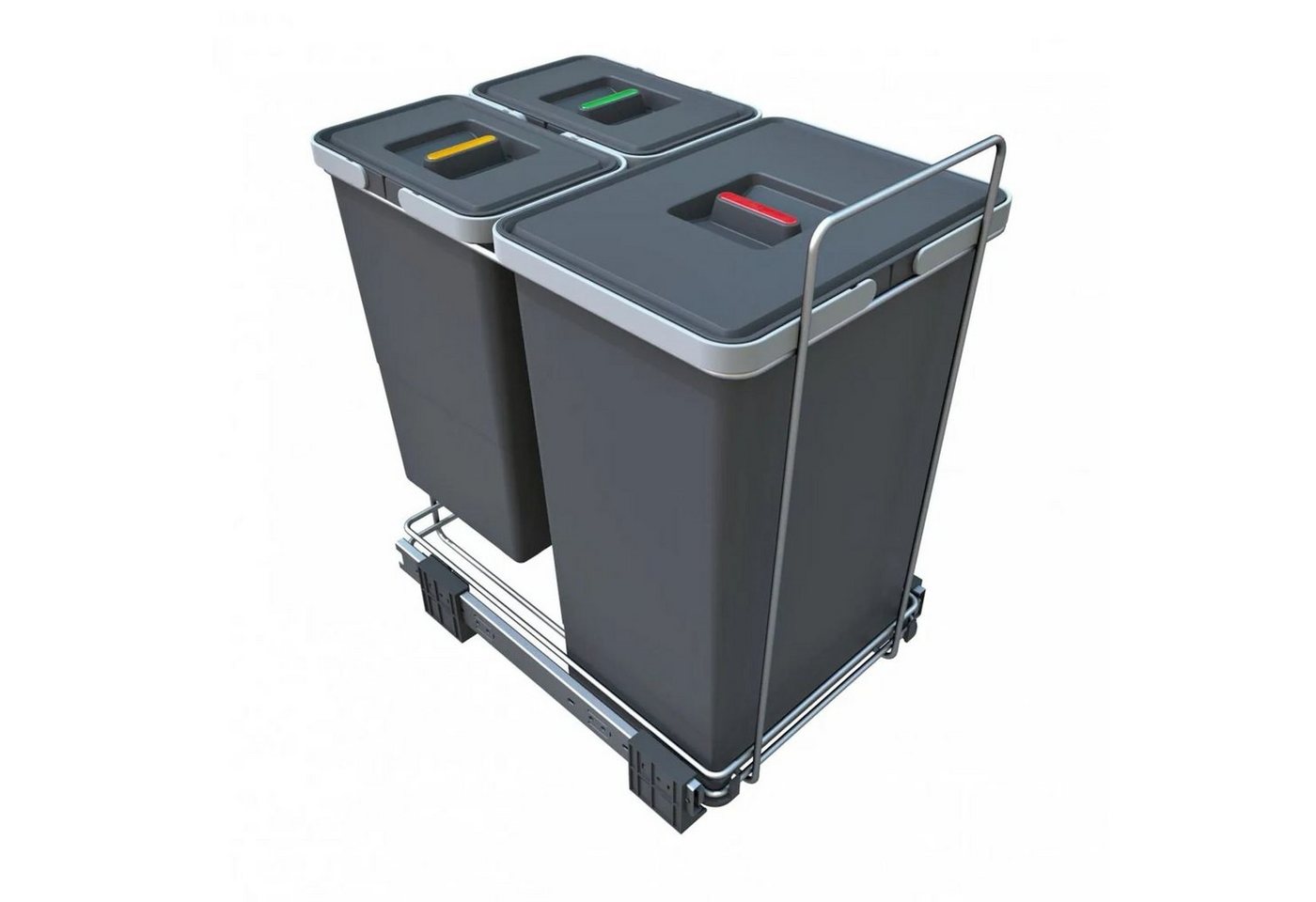 SO-TECH® Mülleimer Abfallsammler Ecofil 24+8+8L mit Deckel, Abfallsystem für Korpusbreite ab 40 cm von SO-TECH®