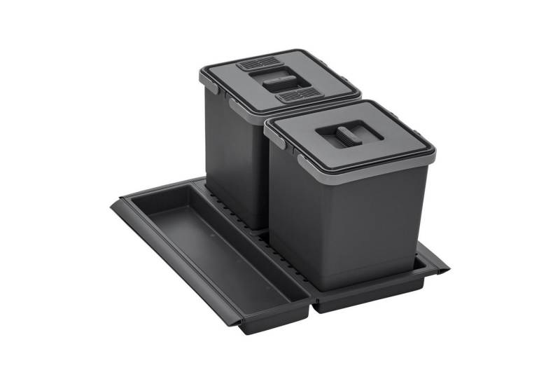 SO-TECH® Mülleimer Abfallsammler Metropolis 10+10L mit Deckel, Abfallsystem für Auszug Korpusbreite 50 cm von SO-TECH®