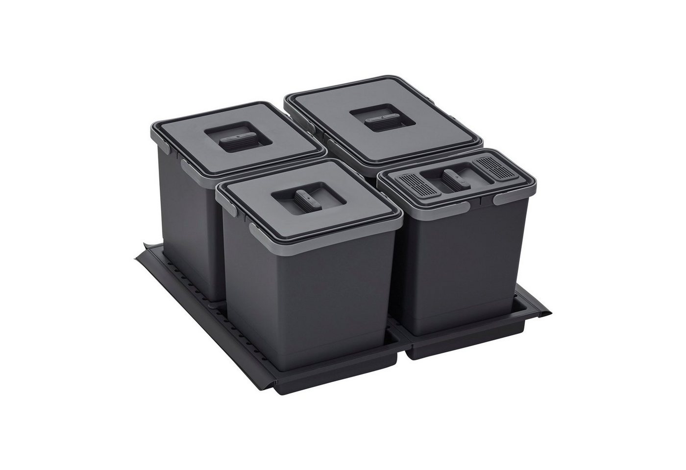 SO-TECH® Mülleimer Abfallsammler Metropolis 15+10+10+6L mit Deckel, Abfallsystem für Korpusbreite 60 cm von SO-TECH®
