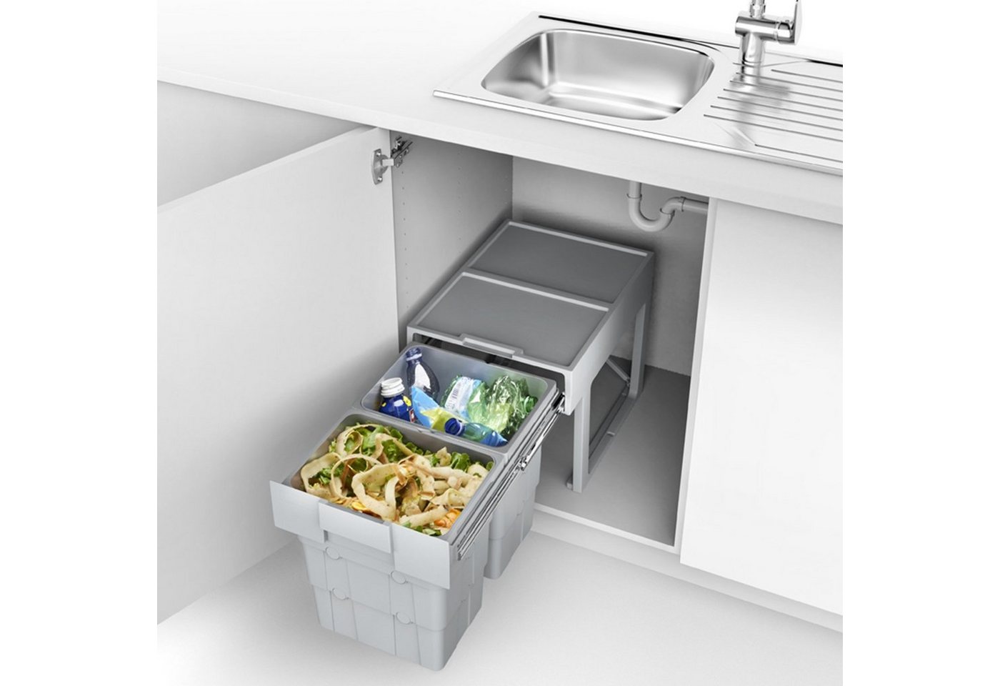 SO-TECH® Mülltrennsystem Abfalltrennsystem essensa easywaste mit 2 oder 3-fach Trennung von SO-TECH®