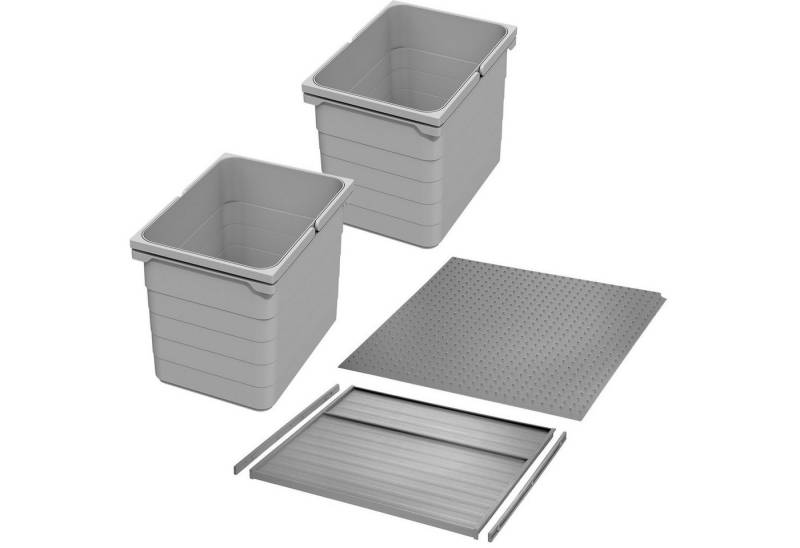 SO-TECH® Mülltrennsystem eins2vier KB 450 mm, Seitenstärke 16 mm Höhe 250 mm, 2x 15L, 1x 45er Bodenplatte, 1x 45er Deckelplatte von SO-TECH®