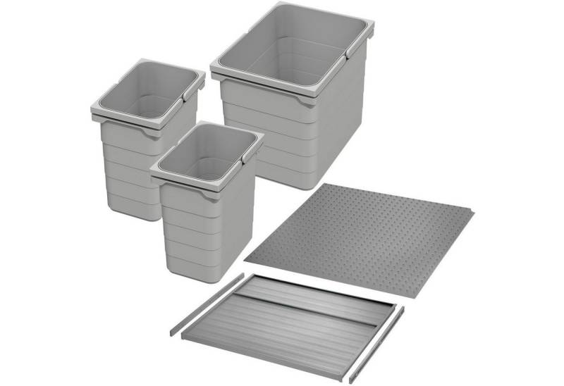 SO-TECH® Mülltrennsystem eins2vier KB 450 mm, Seitenstärke 16 mm Höhe 250 mm, 2x 7L, 1x 15L, 1x 45er Bodenplatte, 1x 45er Deckelplatte von SO-TECH®