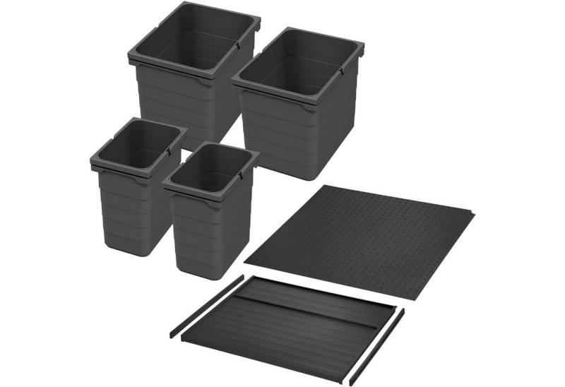 SO-TECH® Mülltrennsystem eins2vier KB 600 mm, Seitenstärke 16 mm Höhe 250 mm, 2x 7L, 2x 15L, 1x 60er Bodenplatte, 1x 60er Deckelplatte von SO-TECH®