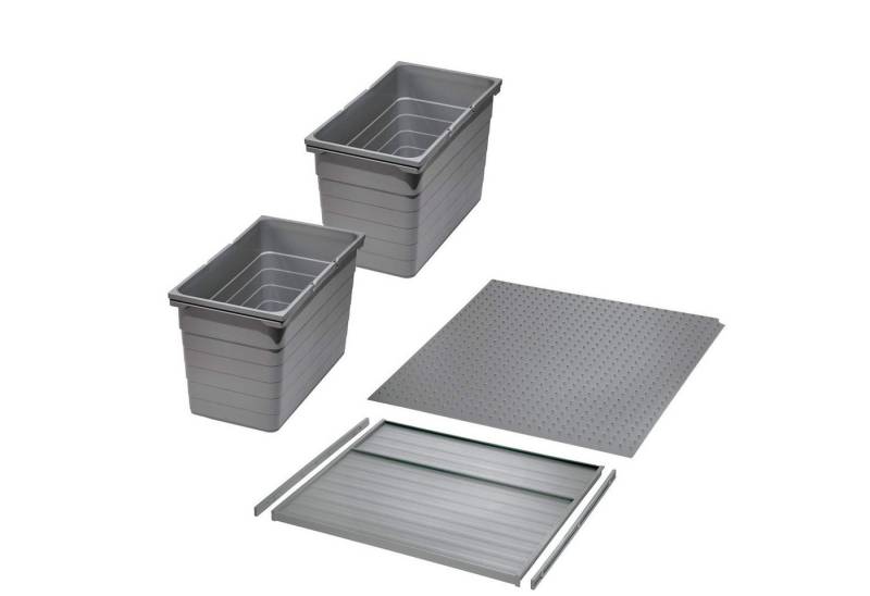 SO-TECH® Mülltrennsystem Ninka Abfalltrennsystem eins2vier 50 L dunkelgrau / alugrau, für Korpusbreite 600 mm Höhe 330 mm von SO-TECH®