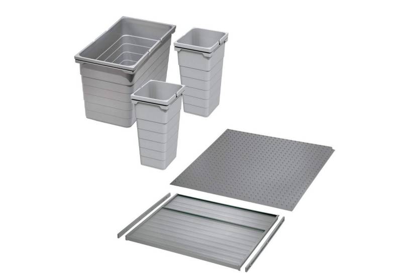 SO-TECH® Mülltrennsystem Ninka Abfalltrennsystem eins2vier 50 L dunkelgrau / alugrau, für Korpusbreite 600 mm Höhe 330 mm von SO-TECH®