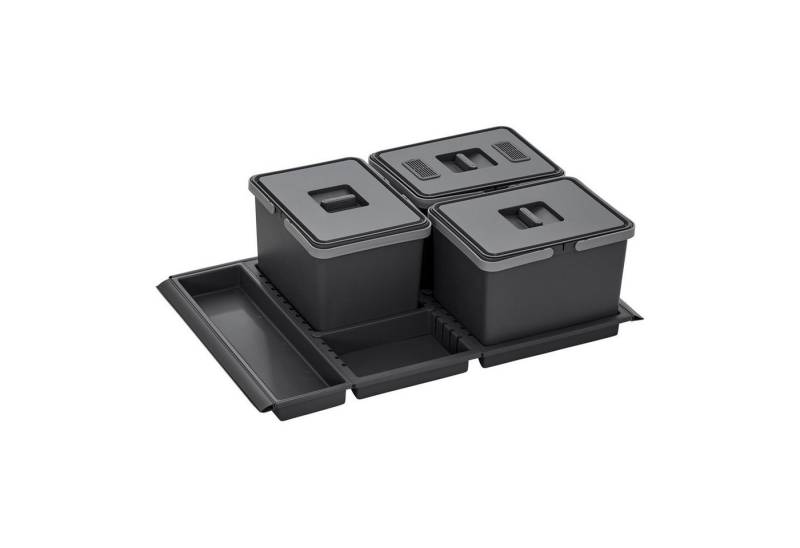 SO-TECH® Mülltrennsystem Abfallsammler Metropolis PTC22 08050 7F 12+12+12L, mit Deckel Abfallsystem f. Auszug Korpusbreite 80cm von SO-TECH®