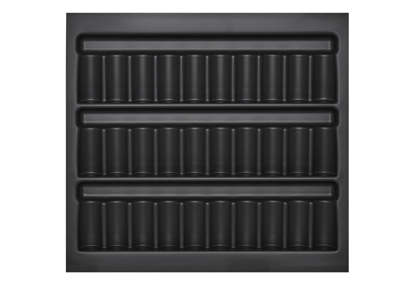 SO-TECH® Schubkasteneinsatz Orga-Box I für Optifit / blum Tandembox im 60er Schrank, Gewürzdoseneinsatz 513 x 473 x 28 lavagrau Perlstruktur von SO-TECH®
