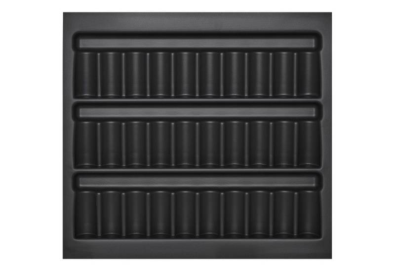 SO-TECH® Schubkasteneinsatz Orga-Box I für Optifit / blum Tandembox im 60er Schrank, Gewürzdoseneinsatz 513 x 473 x 28 lavagrau Perlstruktur von SO-TECH®