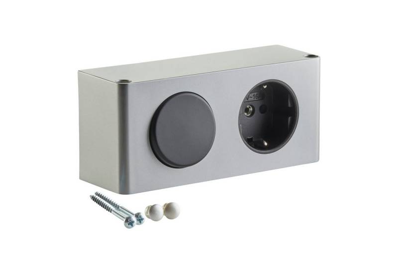 SO-TECH® Steckdose Powerbox für Spiegelschränke silbergrau inkl. Lichtschalter, 1-St., Stromversorgung für 12 V LED-Beleuchtung von SO-TECH®