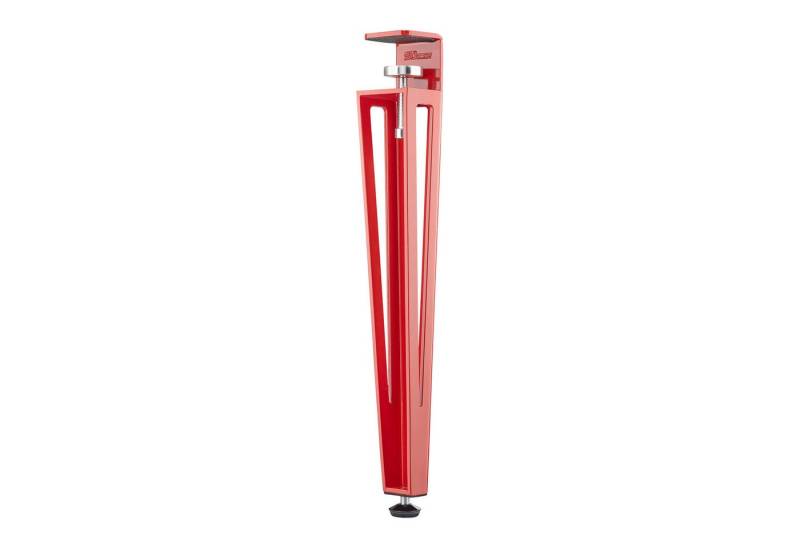 SO-TECH® Tischbein ColorLine in F-Form konisch zulaufend von 70 auf 40 mm, mit Klemmschraube (ohne Bohren) - rot - Höhe 464 mm - 1x von SO-TECH®
