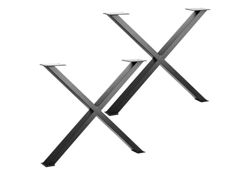 SO-TECH® Tischgestell X-FORM Stahl schwarz matt Höhe 710 mm Tiefe 820 mm (2-St), Stahl-Profil 80 x 40 mm von SO-TECH®