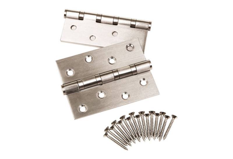 SO-TECH® Türbeschlag 2 Stück Türscharnier Edelstahl SS201 Aufschraubband (2 St), kugelgelagert mit Edelstahlschrauben Tragkraft 50-70 kg versch. Größen von SO-TECH®