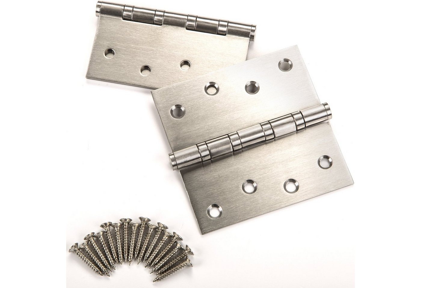 SO-TECH® Türbeschlag 2 Stück Türscharnier Edelstahl SS201 Aufschraubband (8 St), mit Edelstahlschrauben, Tragkraft 50-70 kg versch. Größen von SO-TECH®