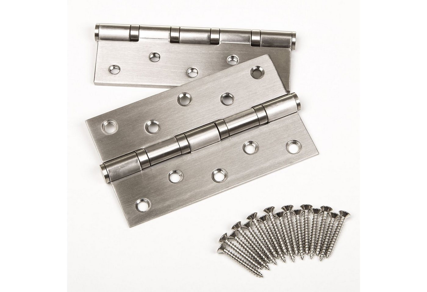SO-TECH® Türbeschlag 2 Stück Türscharnier Edelstahl SS201 Aufschraubband (8 St), mit Edelstahlschrauben, Tragkraft 50-70 kg versch. Größen von SO-TECH®
