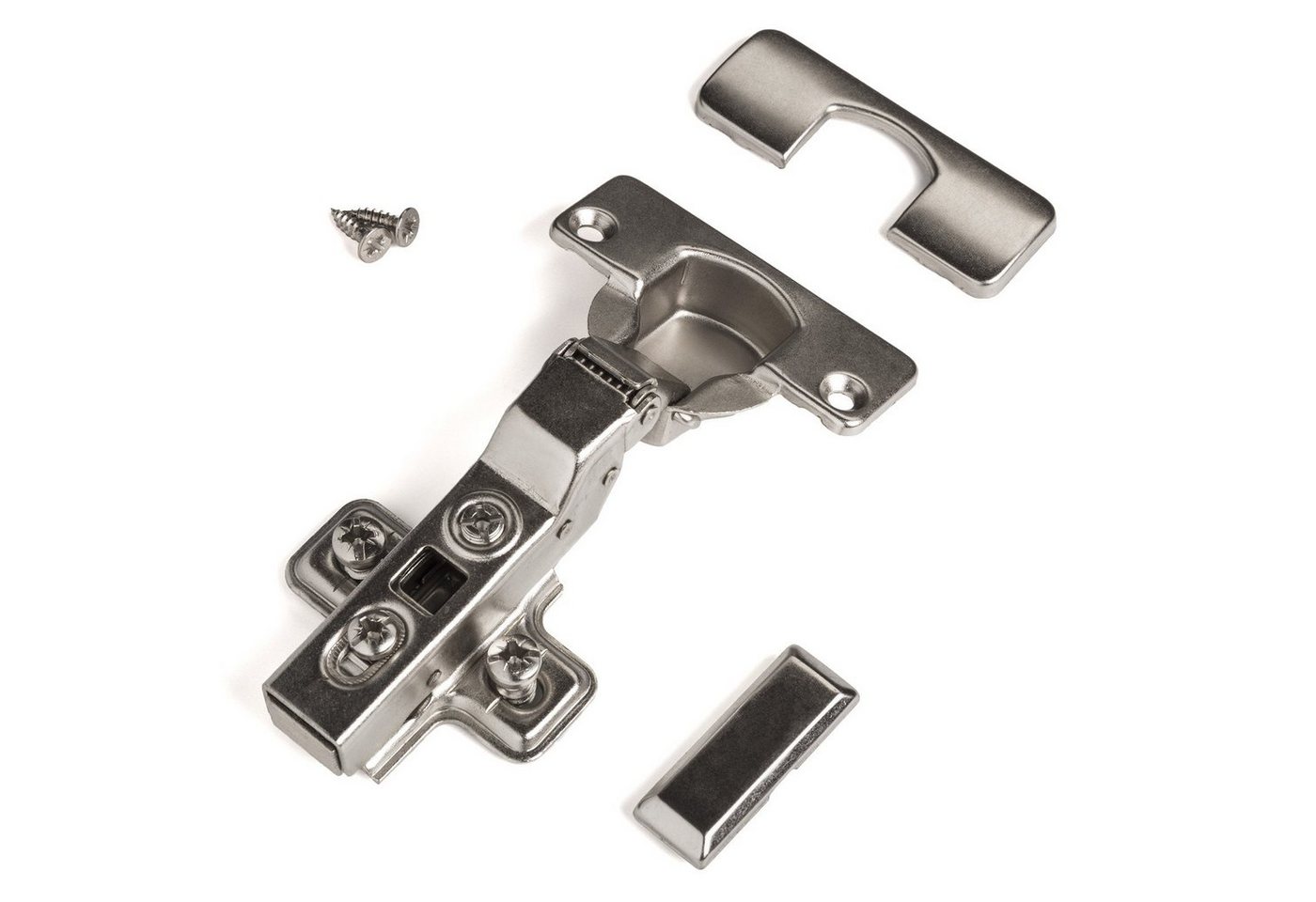 SO-TECH® Türbeschlag Topfband T52 Scharnier (1 St), Gedämpft mit Kreuzplatte, Abdeckungen und Schrauben von SO-TECH®