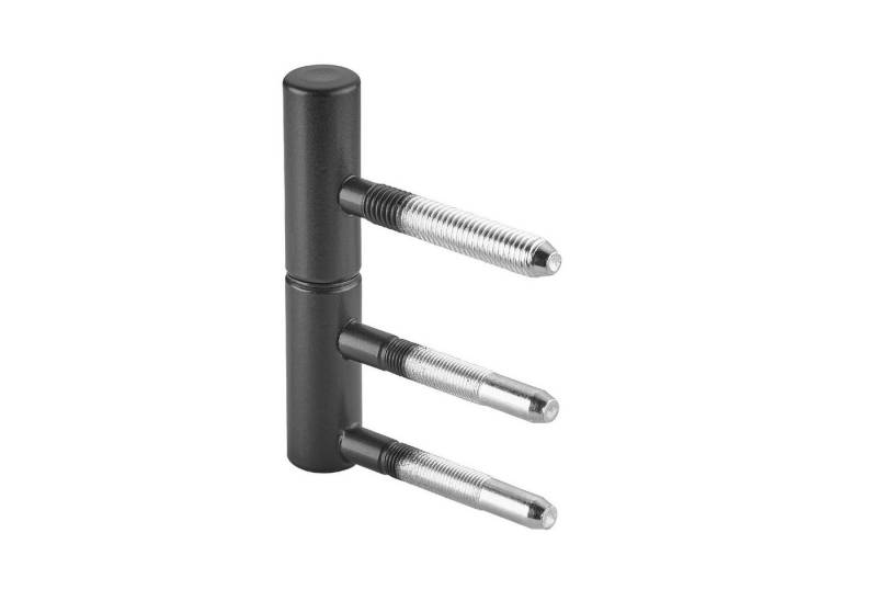 SO-TECH® Türbeschlag Türband OLAV Ø 15 mm schwarz pulverbeschichtet DIN-konform, 2tlg mit 3 Gewindebolzen, Stahl, bis 60 kg Tragkraft, 1 Stück von SO-TECH®