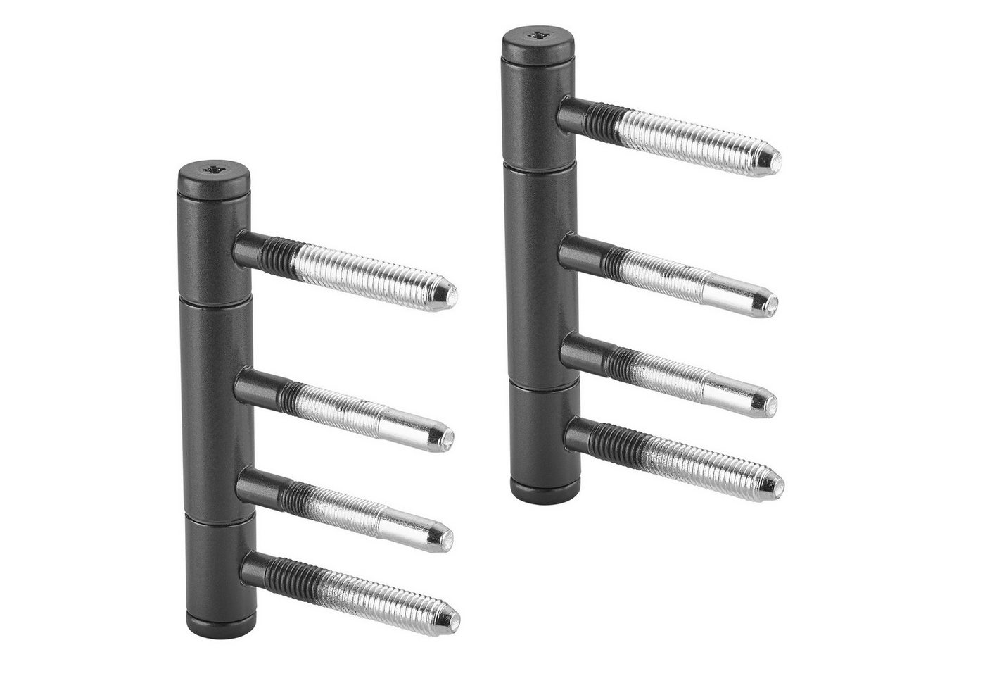 SO-TECH® Türbeschlag Türband OLAV Ø 15 mm schwarz pulverbeschichtet DIN-konform, 3tlg mit 4 Gewindebolzen, Stahl, bis 60 kg Tragkraft, 1 Paar von SO-TECH®