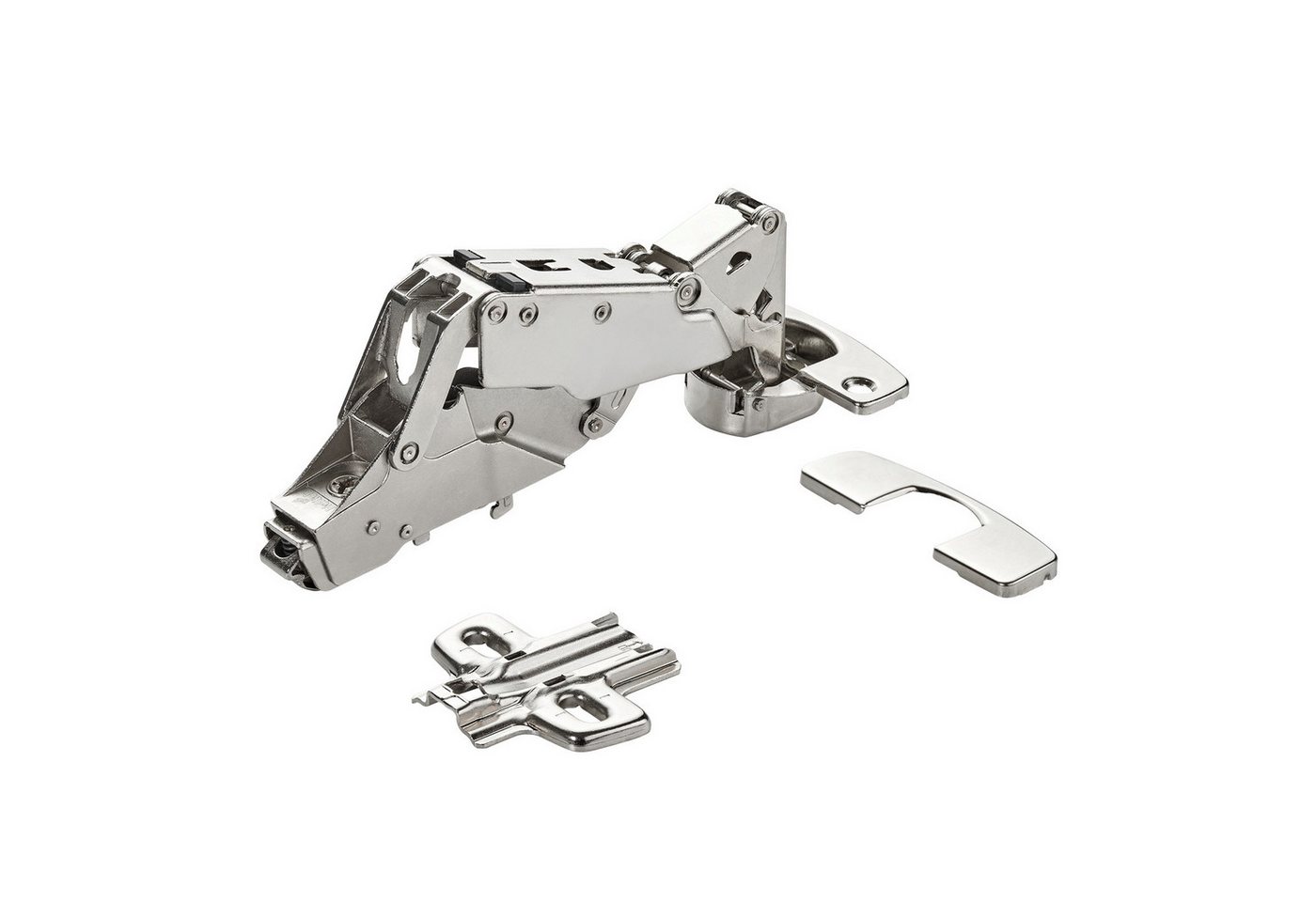 SO-TECH® Türbeschlag Weitwinkelscharnier 165° Sensys 8657i, Softclose (1 St), Mittelanschlag + Montageplatte Höhe 0 mm + Abdeckung von SO-TECH®