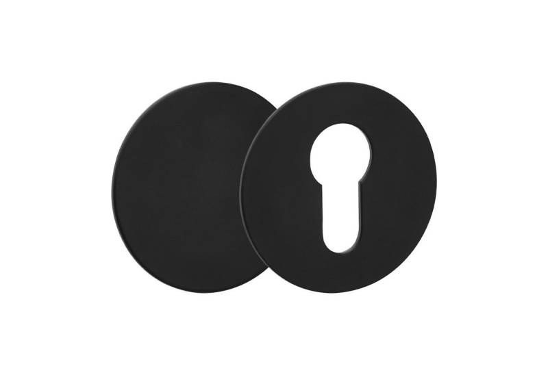 SO-TECH® Türbeschlag selbstklebende Edelstahl Tür-Rosetten mit 3M-VHB-Klebepad (2 St), PZ-Kleberosette + Blindrosette rund Ø 55 mm schwarz von SO-TECH®
