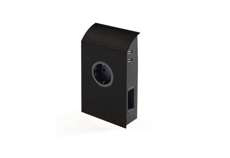 SO-TECH® Unterbau- Anbausteckdose 1x Schuko / 2x Euro / 2x USB Einbau-Tischsteckdose, Oberfläche: schwarz / 170 x 100 x 42 mm von SO-TECH®