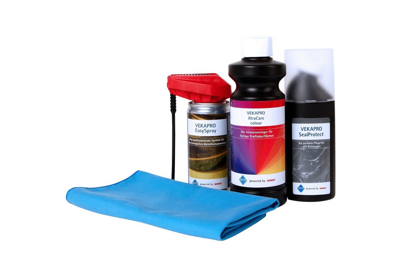 SO-TECH® VEKAPRO XtraCare Box colour Multifunktionsöl Kunststoffpflegemittel (Set, 4 St), Easy Spray Dichtungspflege Seal Protect Reinigungsmittel von SO-TECH®