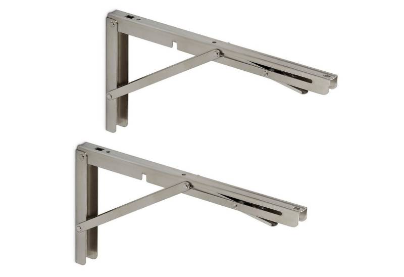 SO-TECH® Wandregalhalter 1 Paar Schwerlast Klappkonsolen Tragkraft bis 150 kg, Set, echt Edelstahl, Breite 25 mm, Höhe 175 mm, Tiefe 350 mm von SO-TECH®