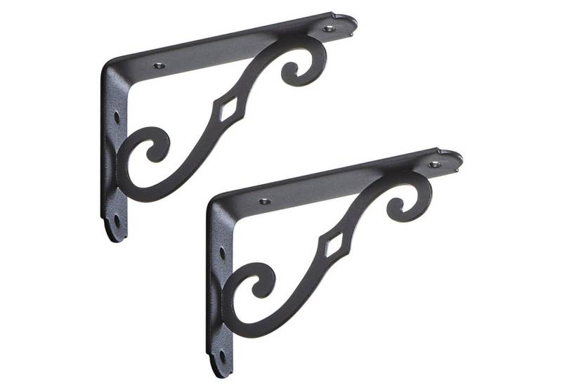 SO-TECH® Wandregalhalter Regalkonsole BLACKLINE II schwarz Tragkraft 30 kg pro Paar, Set 2-tlg., 2 Stück, 12,5 x 9 x 2,5 cm von SO-TECH®