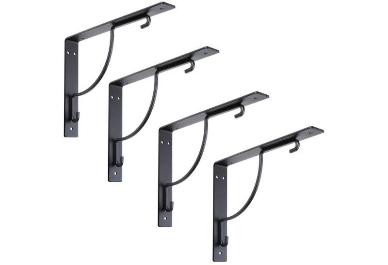 SO-TECH® Wandregalhalter Regalkonsole BLACKLINE III 24 x 18,1 x 3 cm schwarz, Spar-Set 4-tlg., Tragkraft bis zu 30 kg / Paar von SO-TECH®