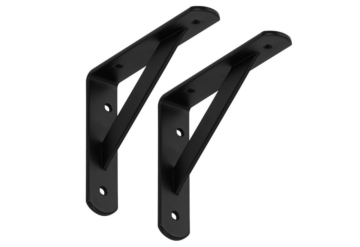 SO-TECH® Wandregalhalter Schwerlast-Konsole Regalkonsole BLACKLINE I schwarz, Set 2-tlg., Tragkraft bis zu 200 kg / Paar - 15 x 12,5 x 3 x 0,4 cm von SO-TECH®