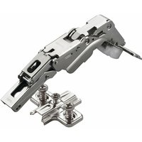 2 x Salice Topfband 155° Serie 200 (Null-Einsprung) mit Dämpfer im Topf Bohrbild T45 Eckanschlag mit Kreuz-Montageplatte Höhe 6 mm mit Euroschrauben, von SO-TECH