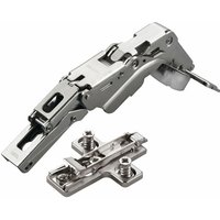 2 x Salice Topfband 155° Serie 200 (Null-Einsprung) mit Dämpfer im Topf Bohrbild T45 Eckanschlag mit Kreuz-Montageplatte Höhe 6 mm mit Euroschrauben, von SO-TECH