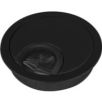 2er Pack - Kabeldurchlass Metall ø 60 mm schwarz matt mit Bürstendichtung - Oberfläche: schwarz matt von SO-TECH