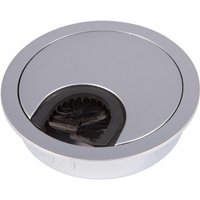 2er Pack - Kabeldurchlass Metall ø 80 mm Chrom matt mit Bürstendichtung 2er Pack - Kabeldurchlass Metall ø 80 mm Chrom matt mit Bürstendichtung von SO-TECH
