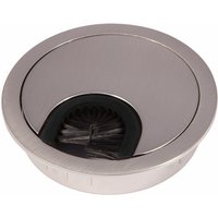 2er Pack - Kabeldurchlass Metall ø 80 mm Edelstahloptik mit Bürstendichtung von SO-TECH