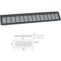 2er Pack - Lüftungsgitter Lochblech 480 x 81 mm schwarz Belüftung Lüftungsblech Stegblech von SO-TECH
