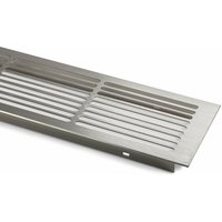 2er Pack - Lüftungsgitter Schlitzlochung Aluminium 500 x 86 mm Edelstahloptik von SO-TECH