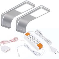 2er set sotech led Unterbauleuchten viola 4000K neutralweiß (12V 3,5W 160 x 55 x 60,5 mm) inkl. Trafo und Touch Dimmer / Anschlußfertiges Plug & Play von SO-TECH