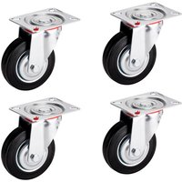 4er set sotech Transportrollen red Durchmesser 200 mm (4x Lenkrollen) Höhe 232 mm, Anschraubplatte 130 x 102 mm Traglast bis 440 kg/Set Möbelrollen von SO-TECH