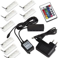 8er Set rgb-led Farbwechsel Glasbodenbeleuchtung von SO-TECH